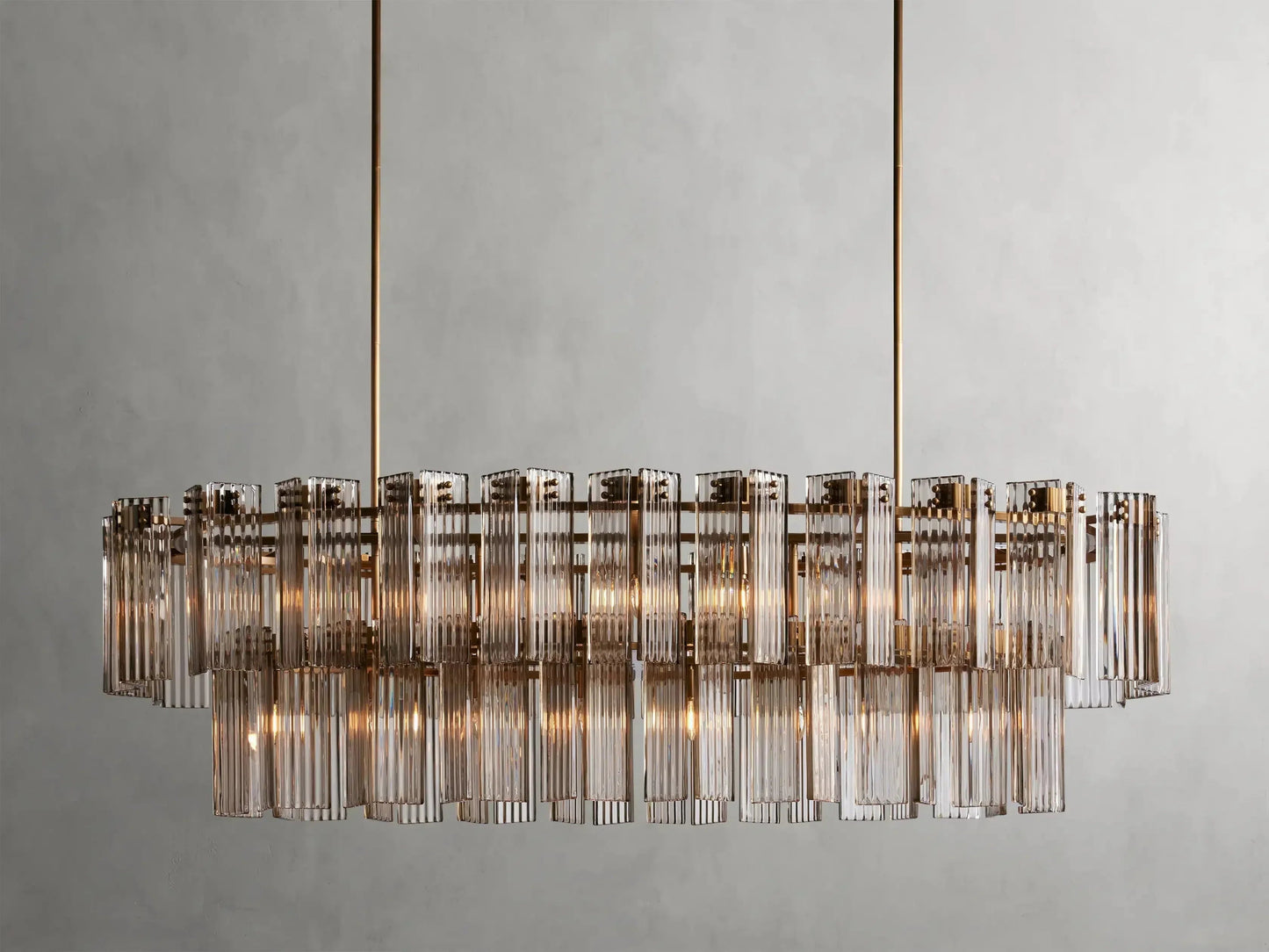 Delsie Oval Art Glass Chandelier