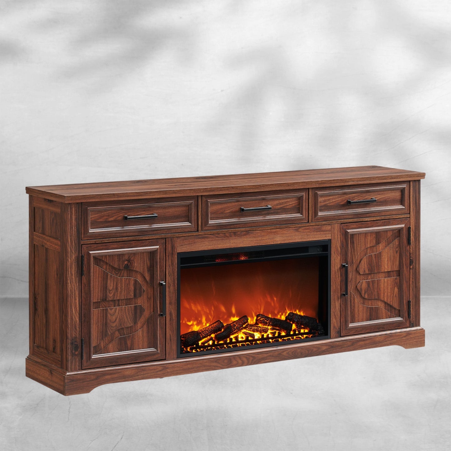 Farmhouse Fireplace TV Stand Entertainment Center