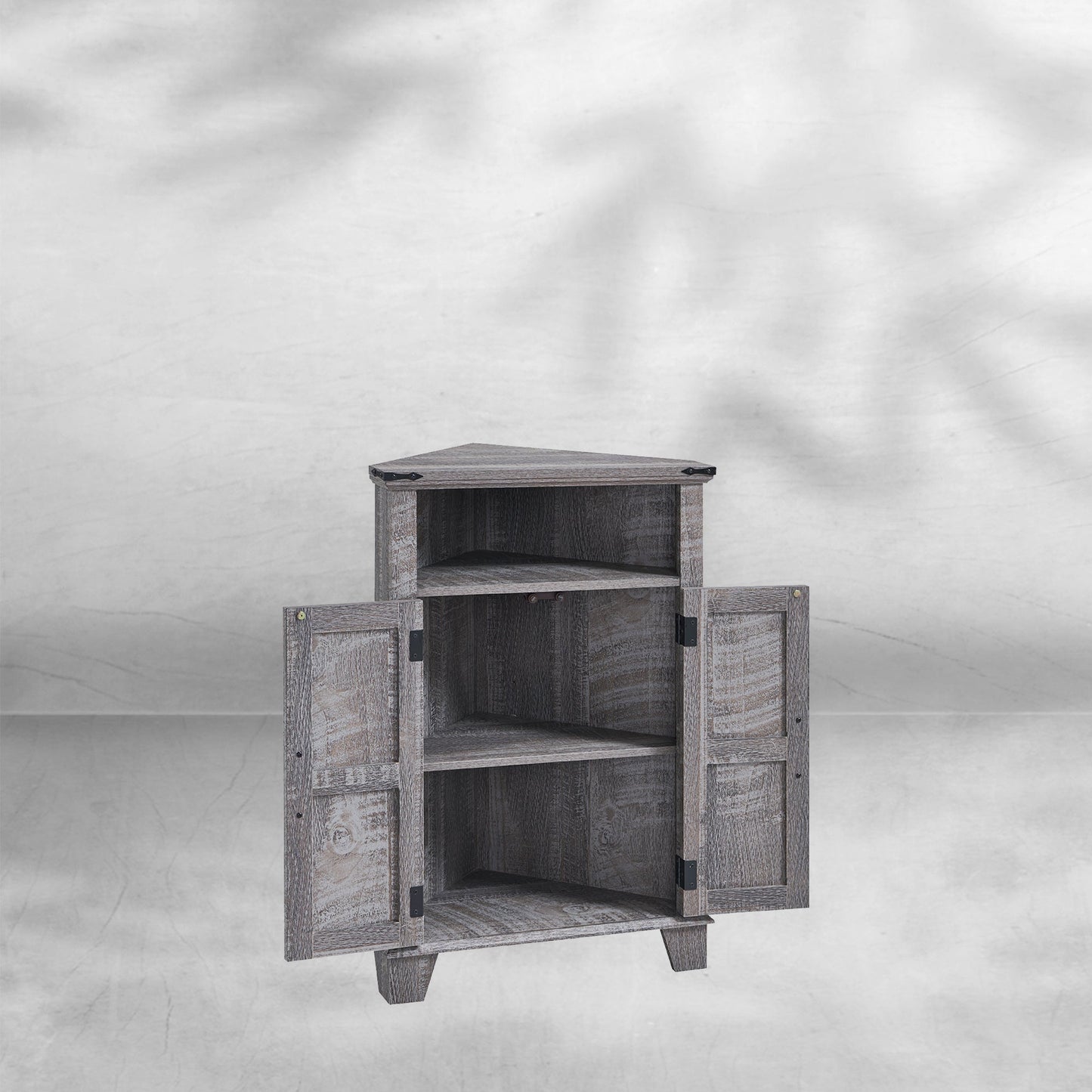 Farmhouse Corner Bathroom Cabinet with Barn Door and Adjustable Shelf 22''