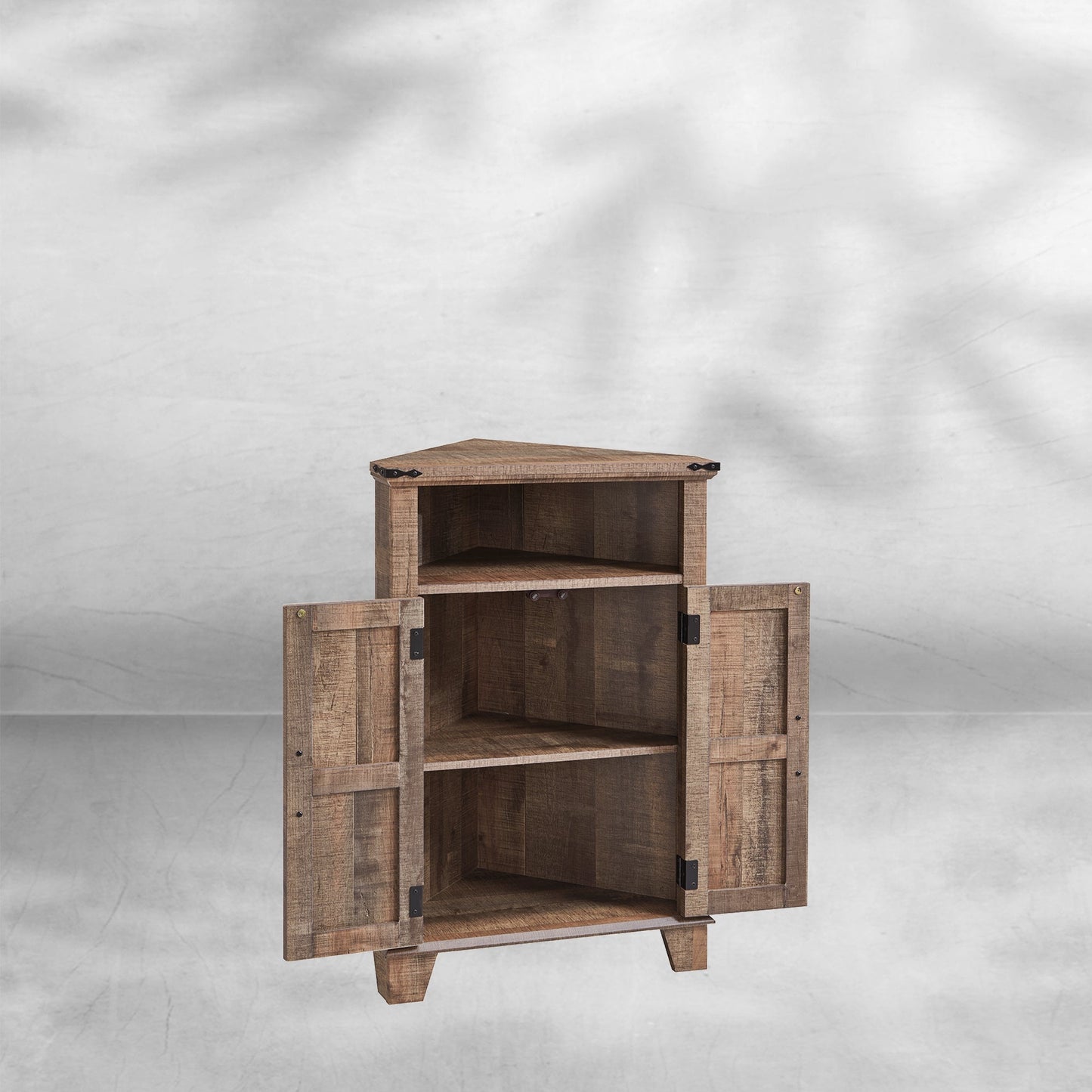 Farmhouse Corner Bathroom Cabinet with Barn Door and Adjustable Shelf 22''