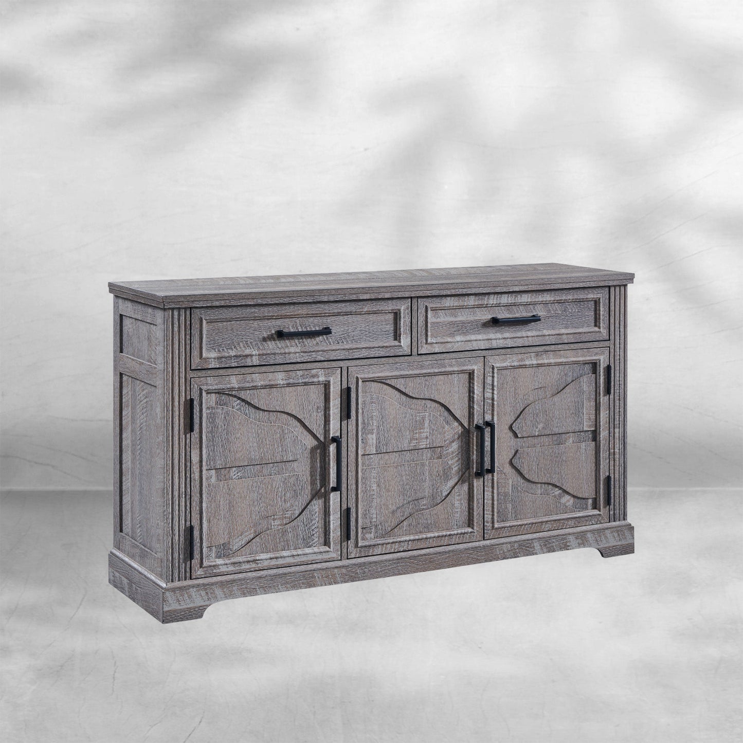 Modern 55-Inch Buffet, Coffee, and Wine Bar Cabinet