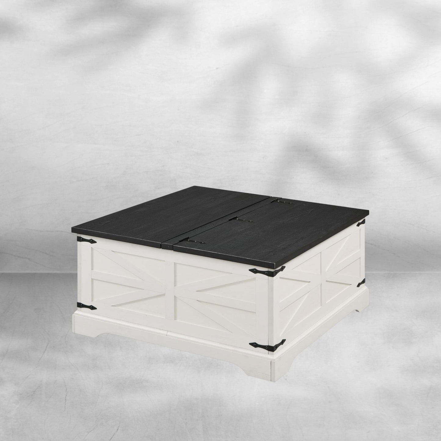 Farmhouse Lift Top Coffee Table with Storage Compartment Rustic