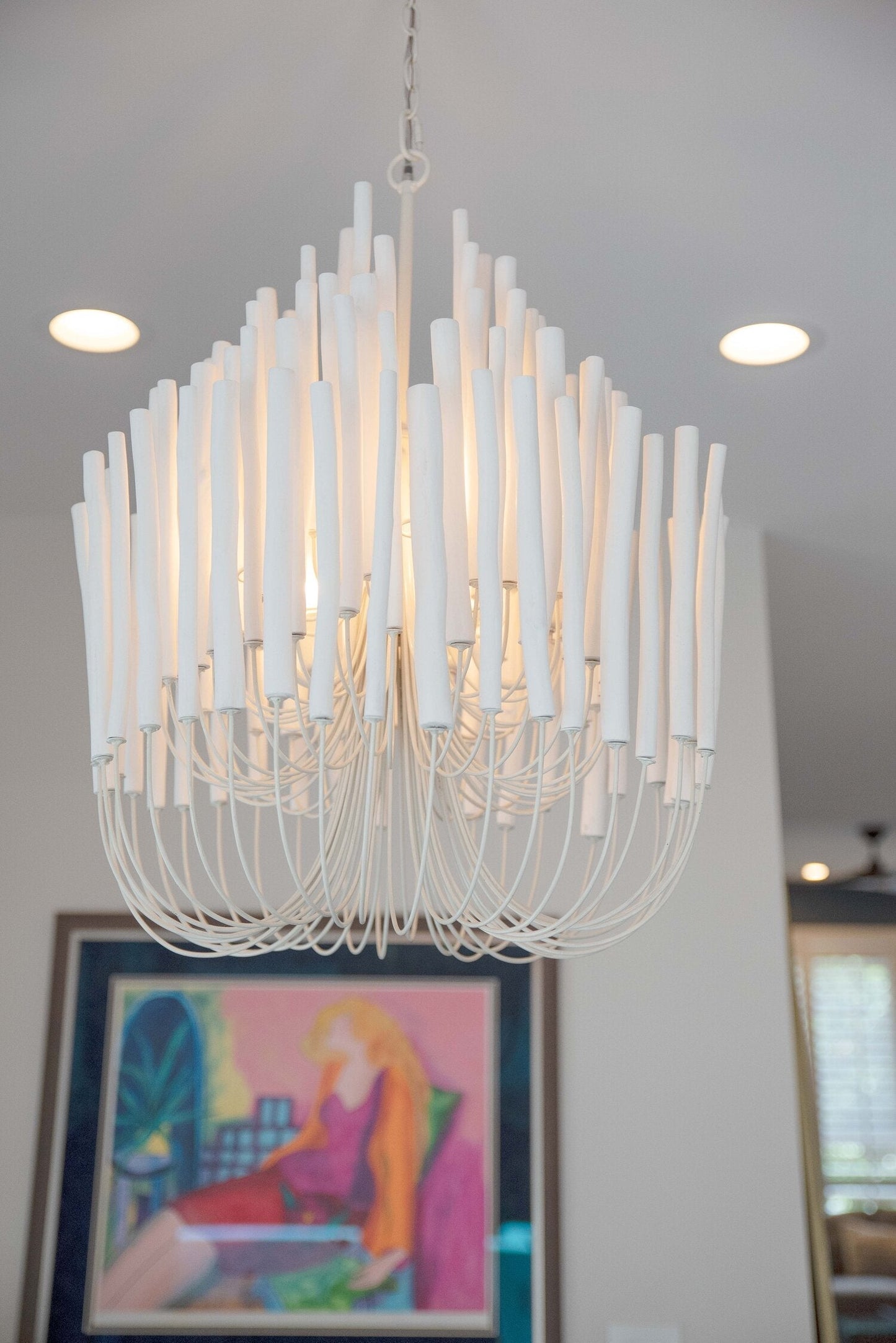 5/6-Light Modern Branch Modeling Chandelier in White or Black for Stylish Interiors