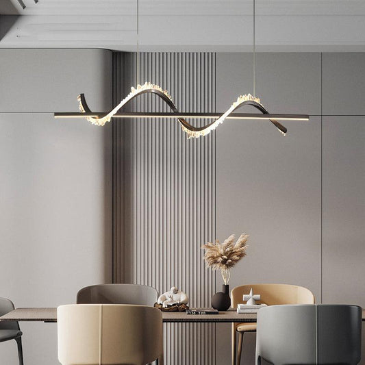 TD Rock Spiral Linear Crystal Chandelier