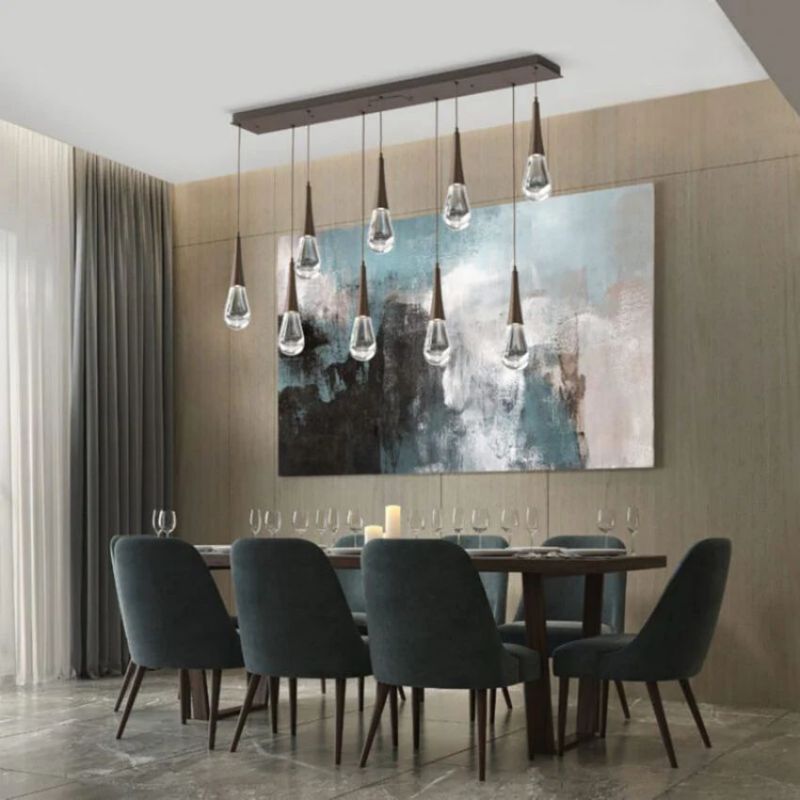 Soltaire Raindrop Glass Linear Chandelier