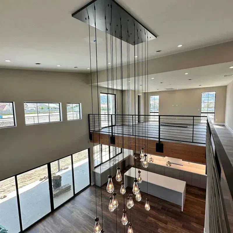 Soltaire Raindrop Glass Linear Chandelier 72"