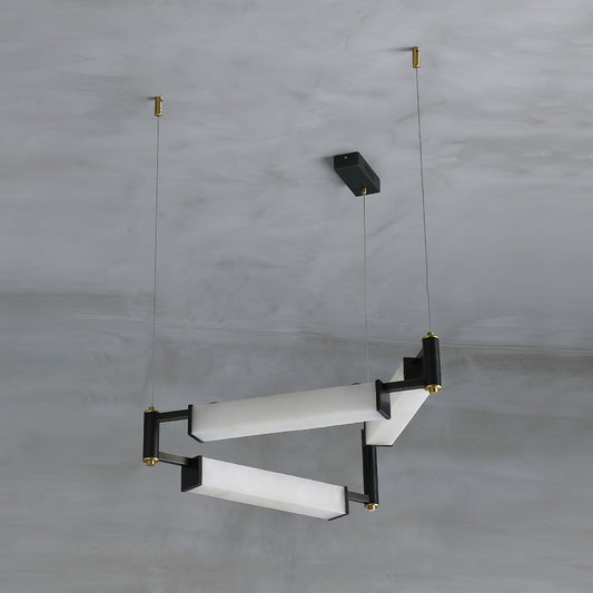 Louis Alabaster Modern Black Chandelier