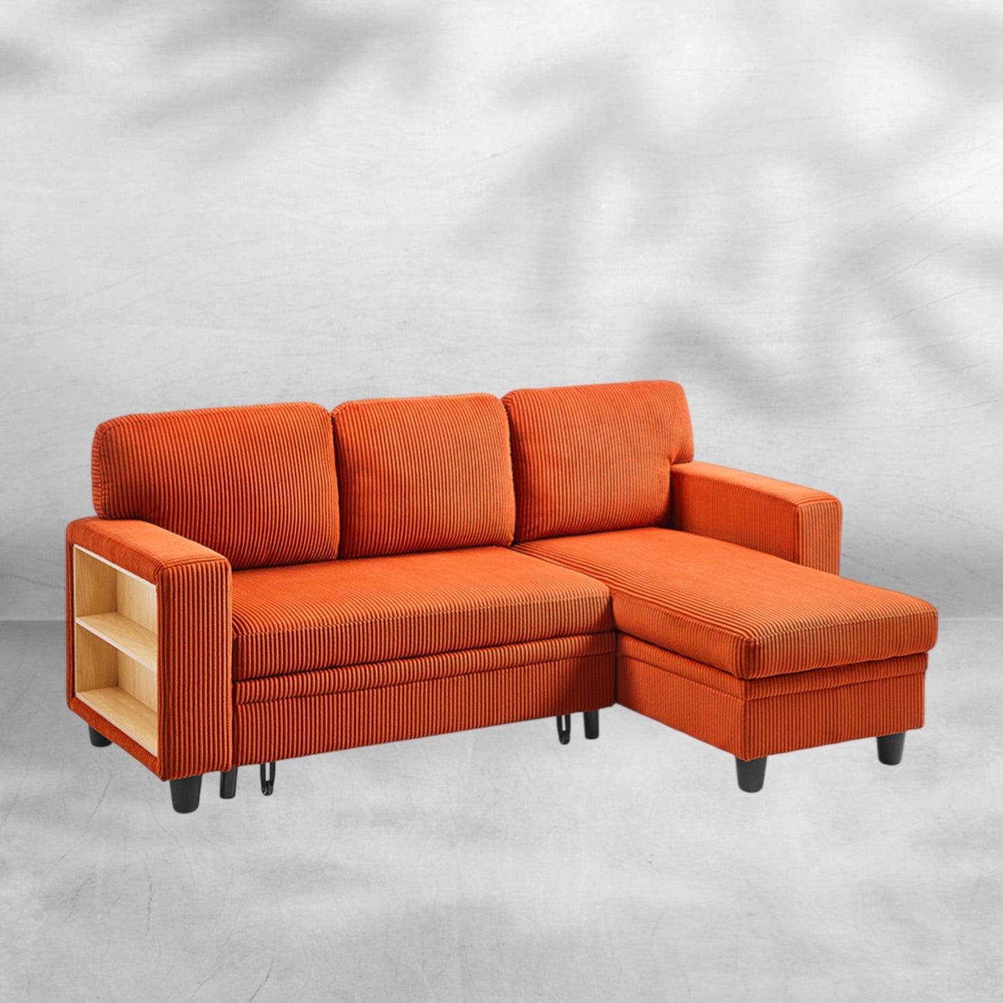 80-Inch Sleeper Sofa Bed with Storage Chaise