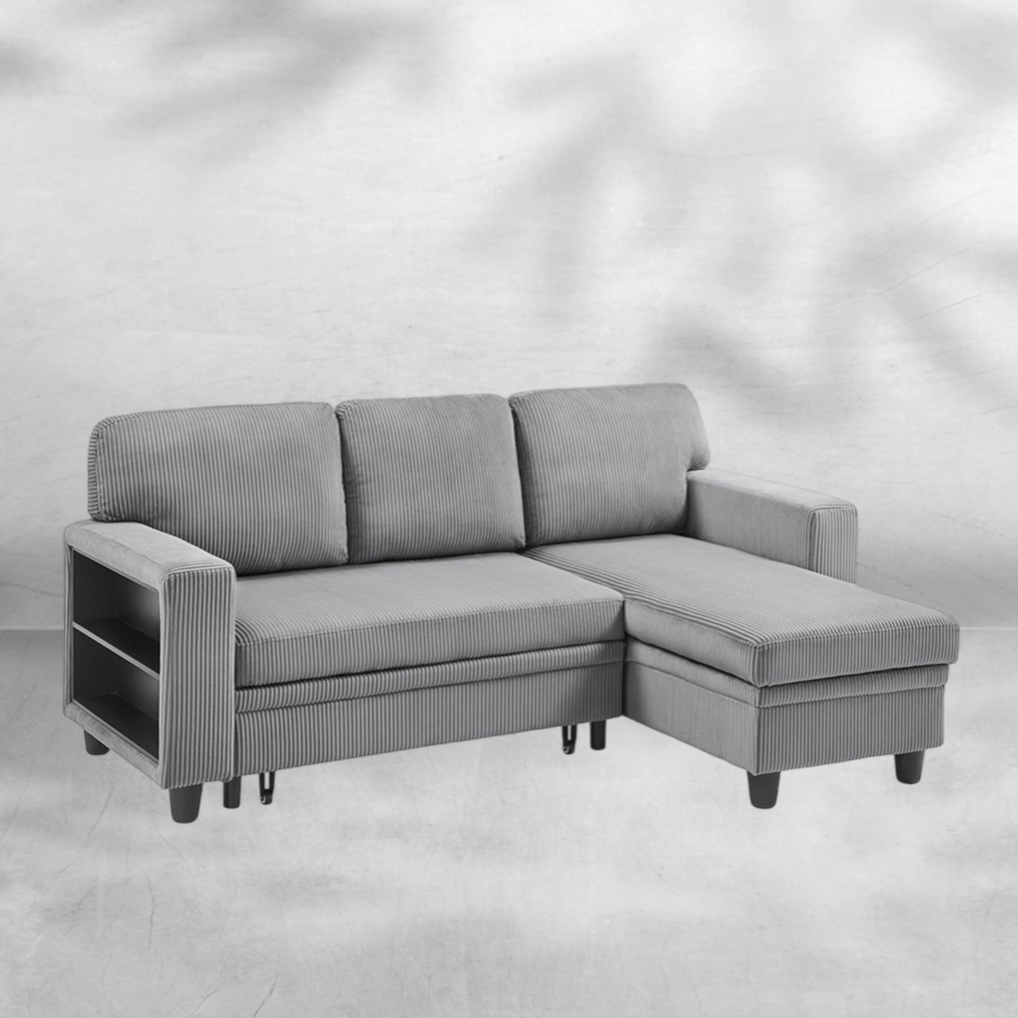 80-Inch Sleeper Sofa Bed with Storage Chaise