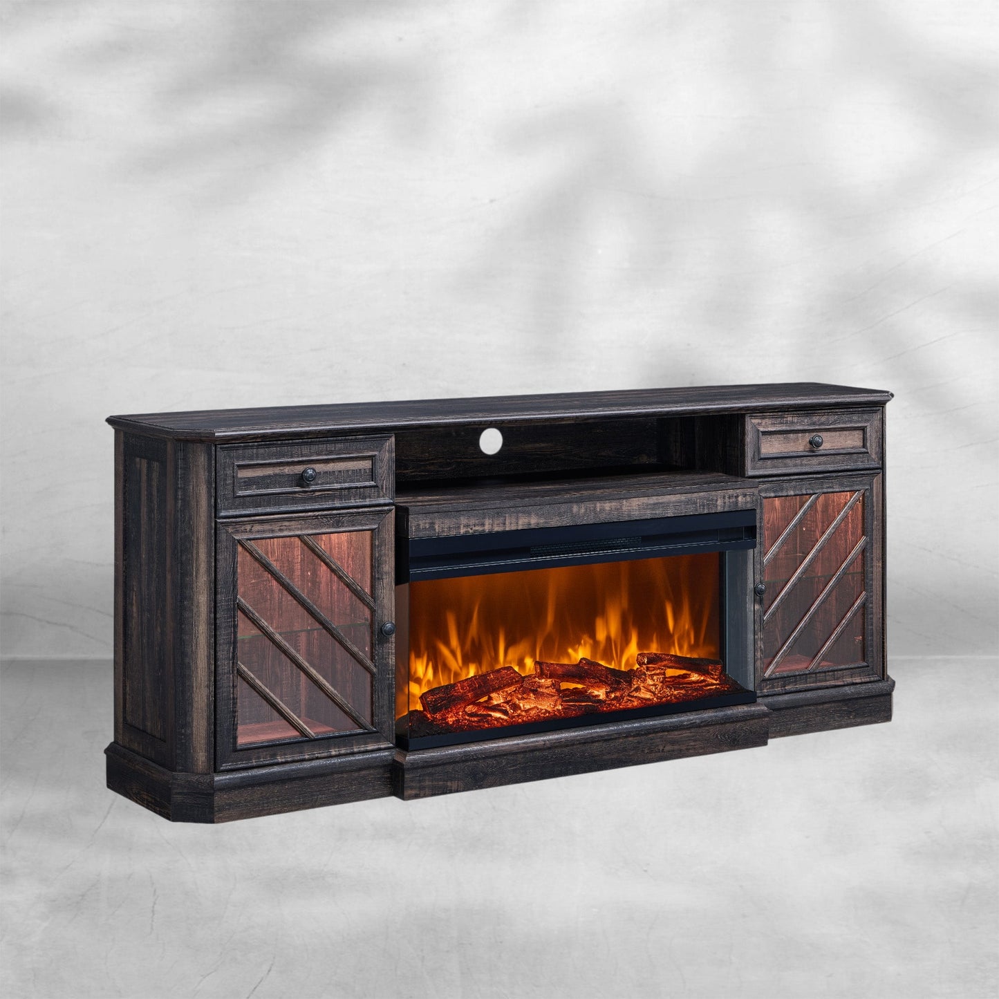 75 Inch Fireplace TV Stand Entertainment Center Console