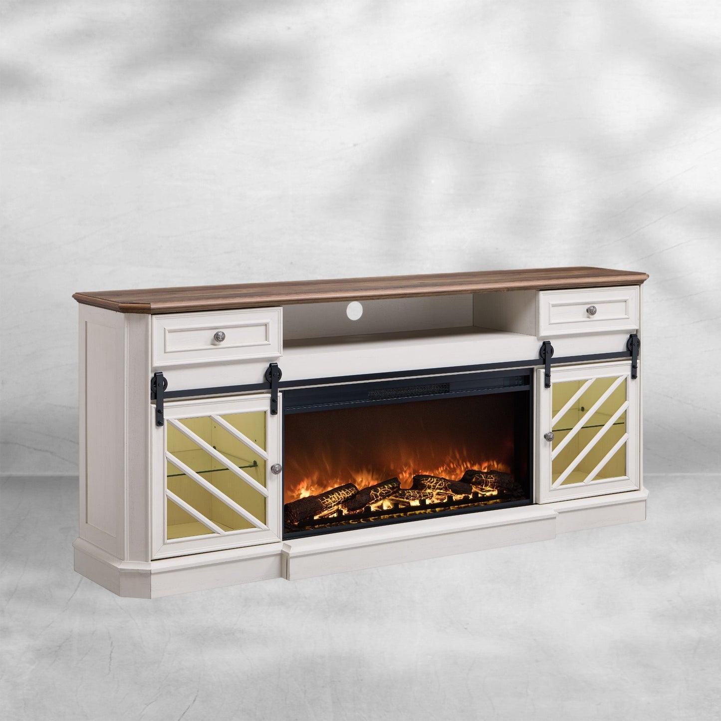 75 Inch Fireplace TV Stand Entertainment Center Console