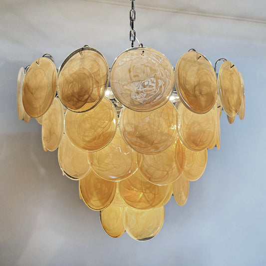 Vintage Murano 27.6" Disks Chandelier