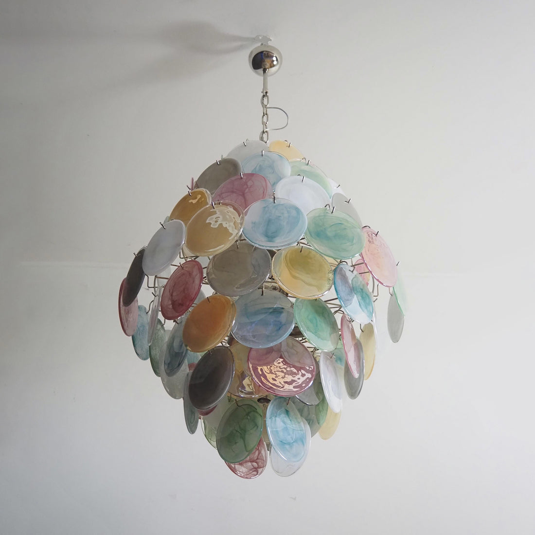 Vintage Murano Disks Chandelier 29.5"