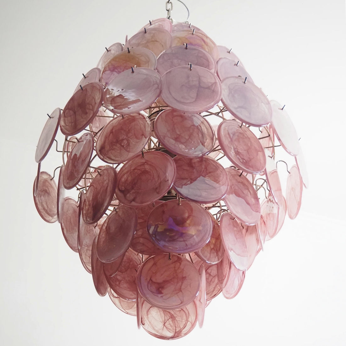 Vintage Murano Disks Chandelier 29.5"