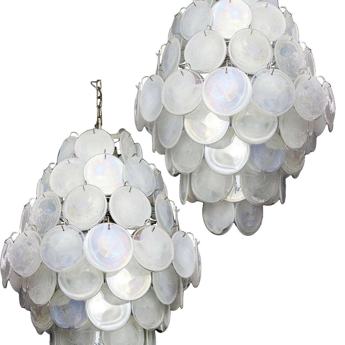 Vintage Murano Disks Chandelier 29.5"