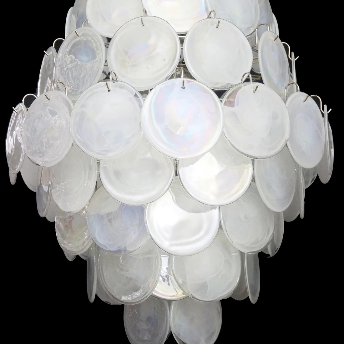 Vintage Murano Disks Chandelier 29.5"