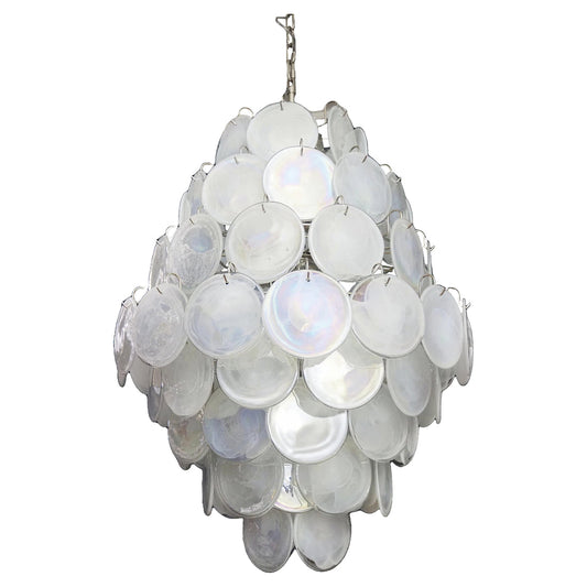 Vintage Murano Disks Chandelier 29.5"