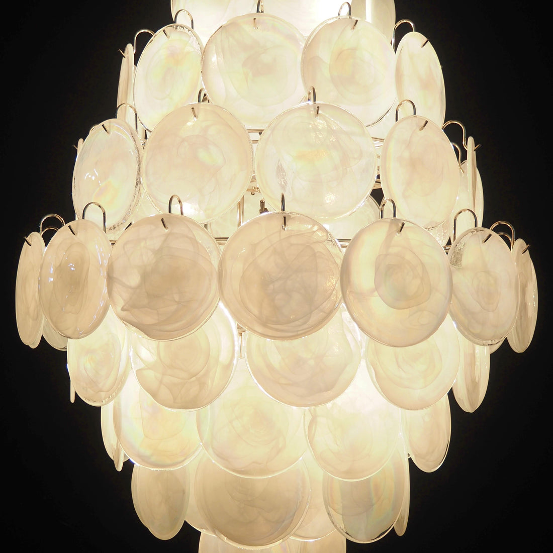 Vintage Murano Disks Chandelier 29.5"