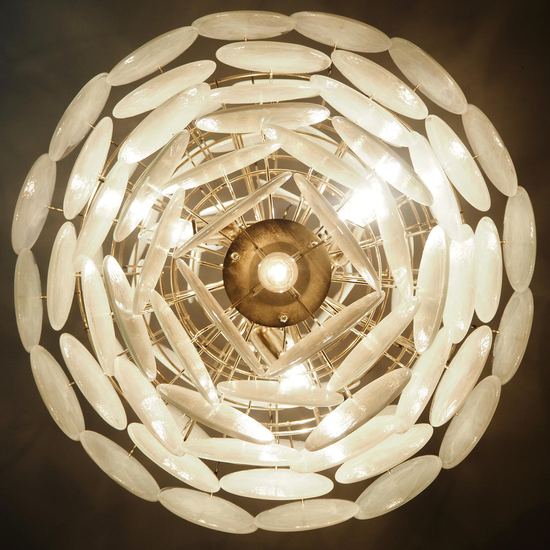 Vintage Murano Disks Chandelier 29.5"