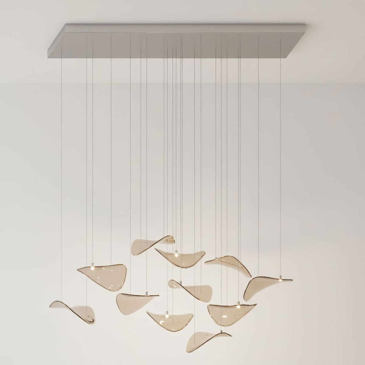 Galaxy Wave Floating Leaf Crystal Spiral Chandelier