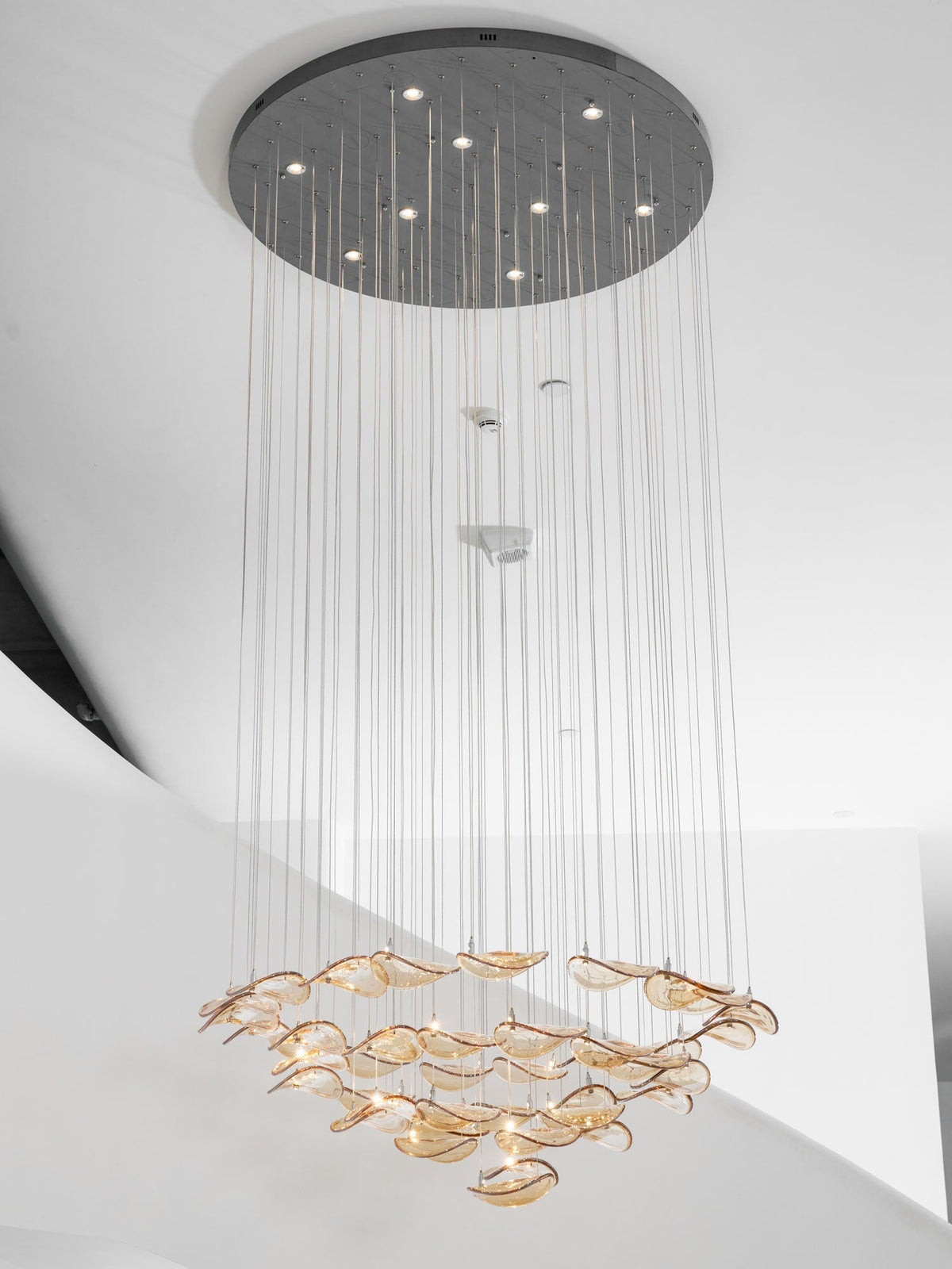 Galaxy Wave Floating Leaf Crystal Spiral Chandelier