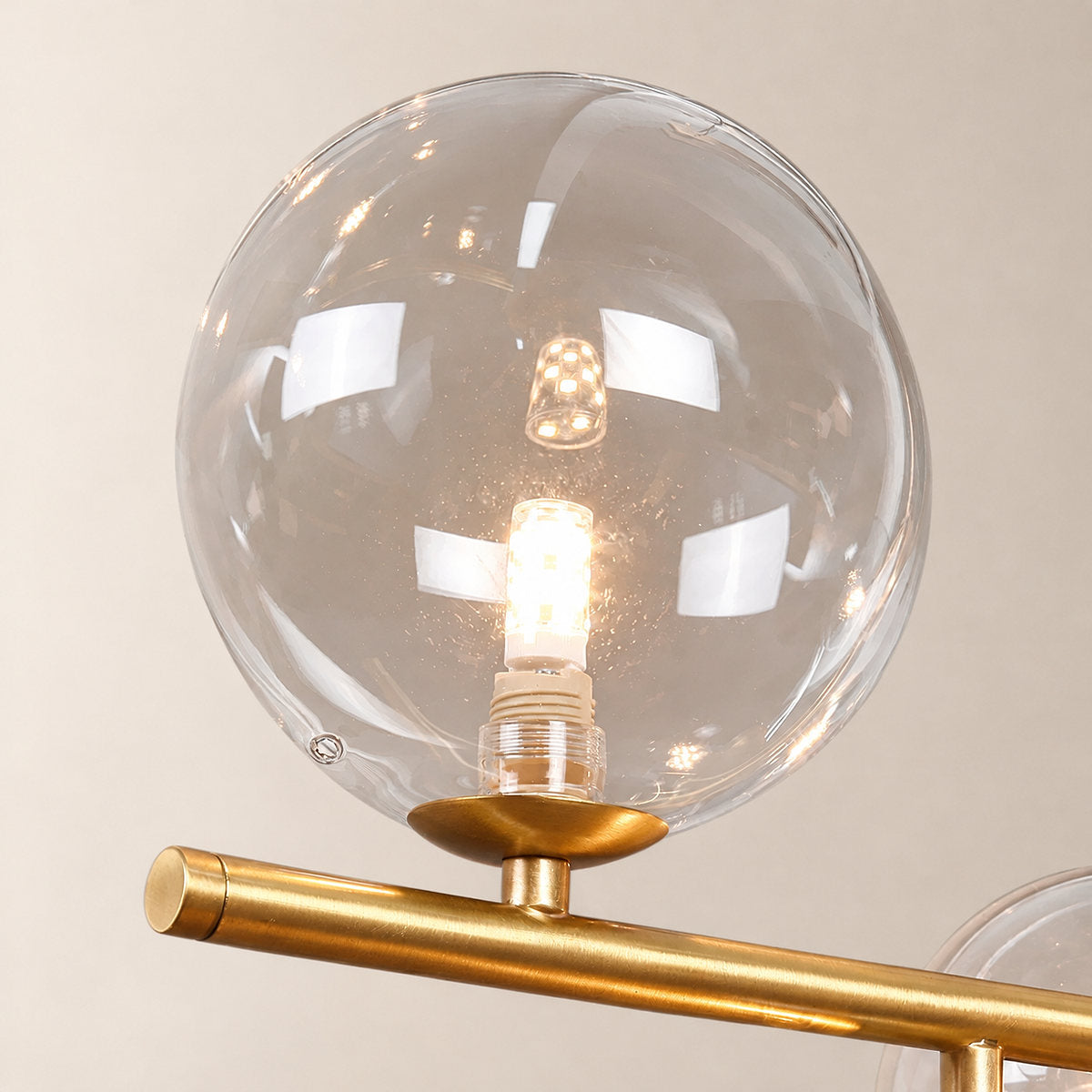 Tricolordeer Gold Metal and Glass Chandelier