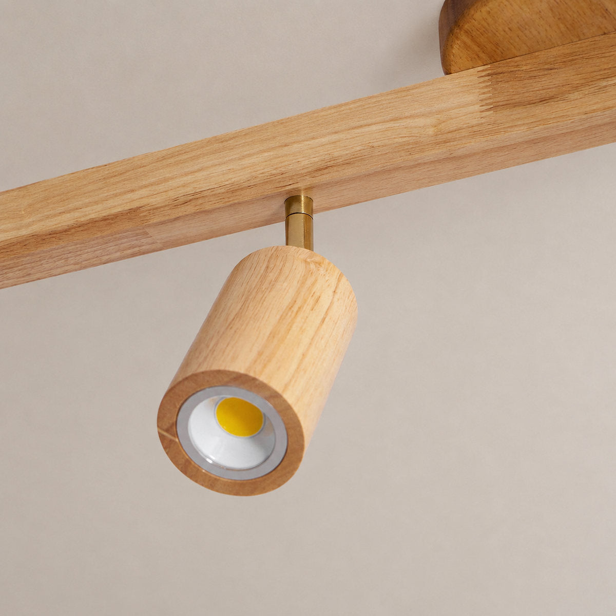 Natural Wood Beam Light Spotlight, L 5.1~47.2-Inch x H 8.7-Inch, Wood, Warm Light for Living Room & Bedroom