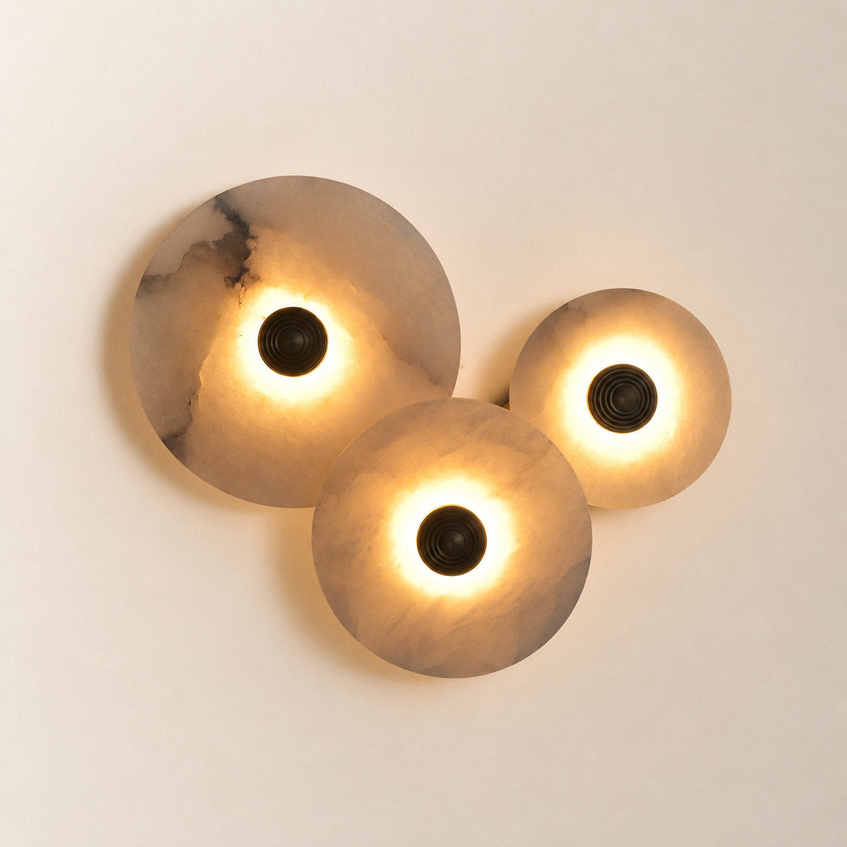 Nayra Alabaster Wall Lamp, 7.9~13.8-Inch, White & Bronze, Triac Warm Dimming for Living Room & Dining Room