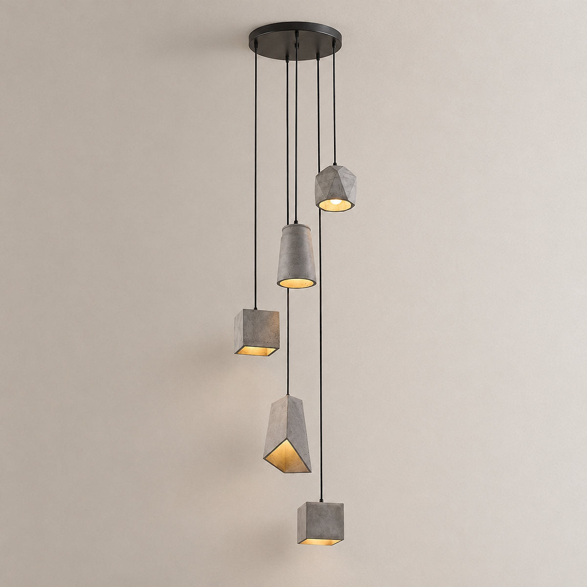 Faceted Concrete Pendant Light