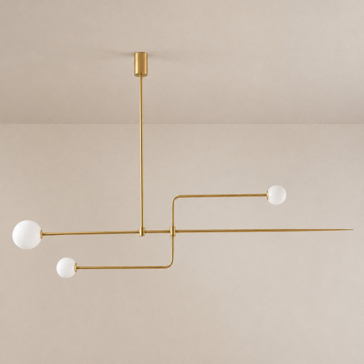 Tricolordeer Curved Metal Arc Sphere Chandelier