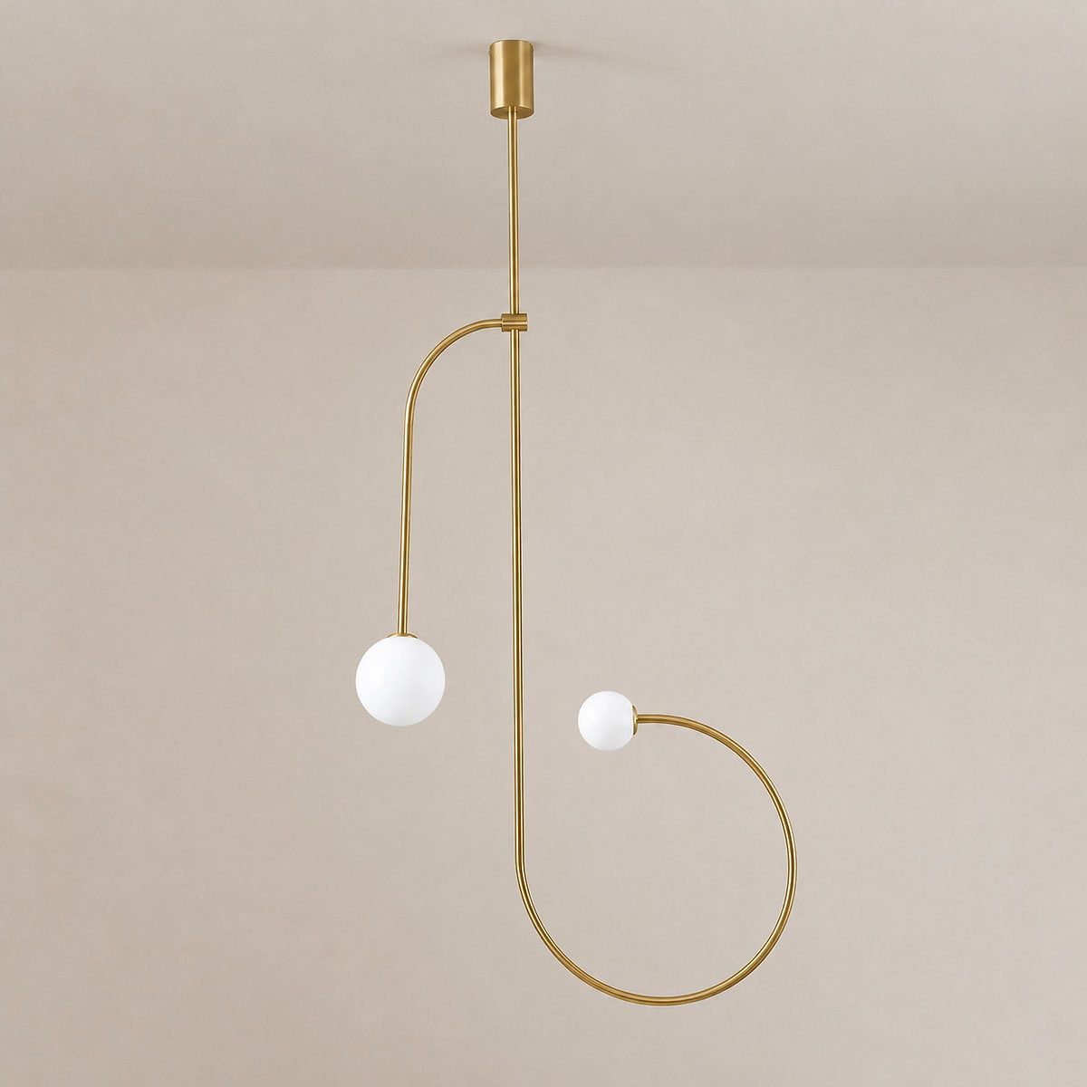 Tricolordeer Curved Metal Arc Sphere Chandelier