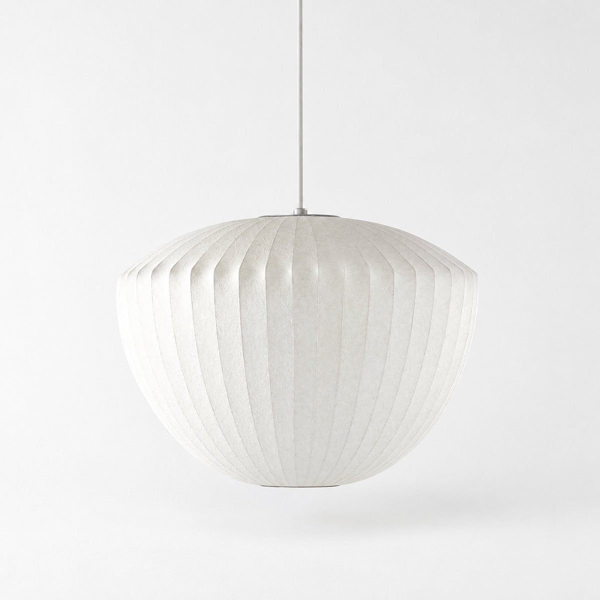 Organic Mulberry Silk Pendant Light with Steel Wireframe