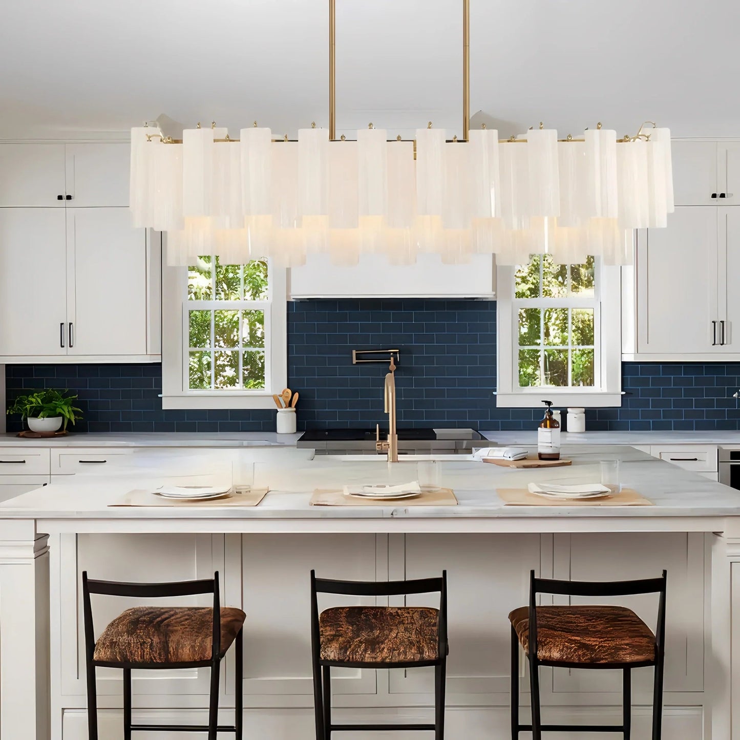 Addis 51'' Modern Linear Chandelier for Dining Room