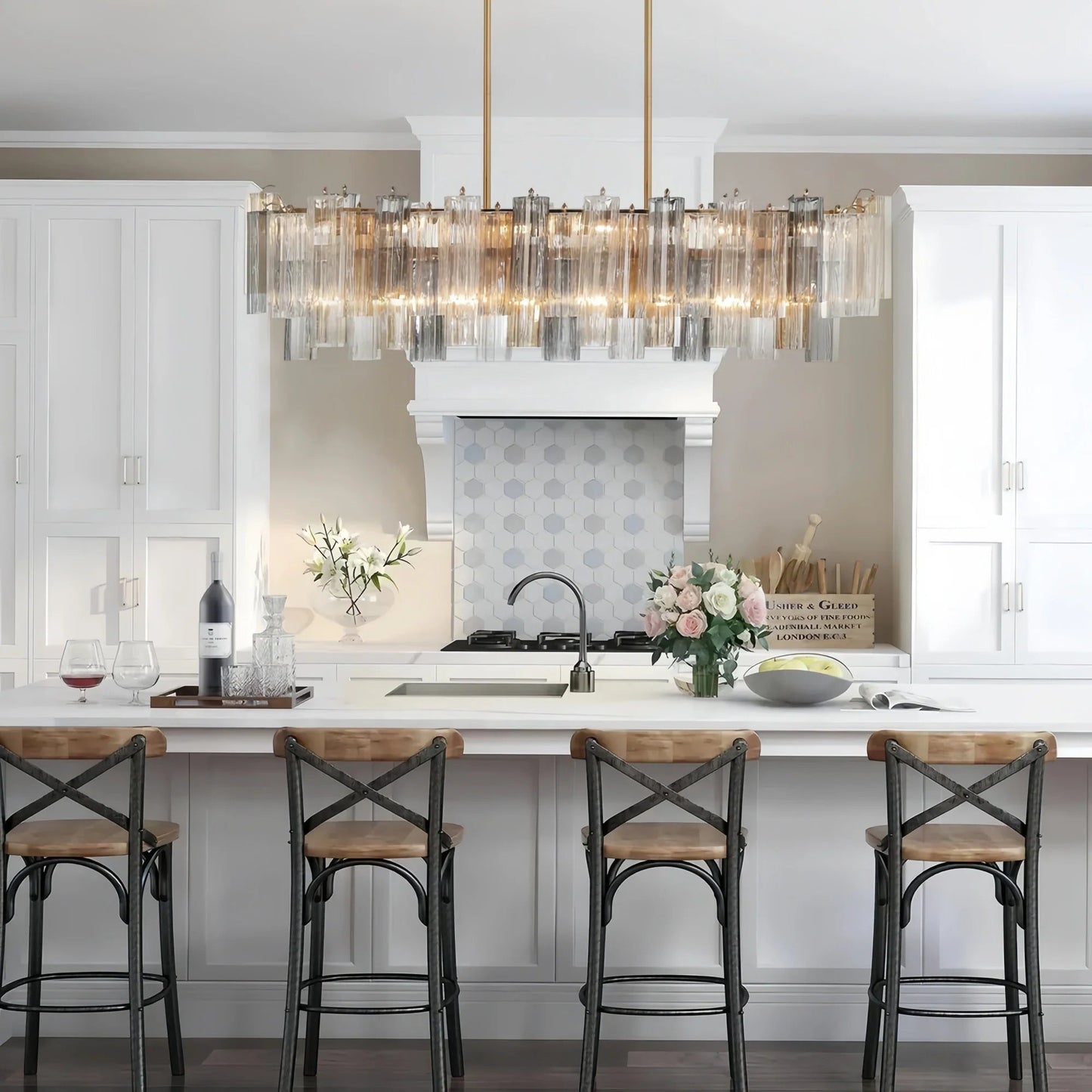 Addis 51'' Modern Linear Chandelier for Dining Room