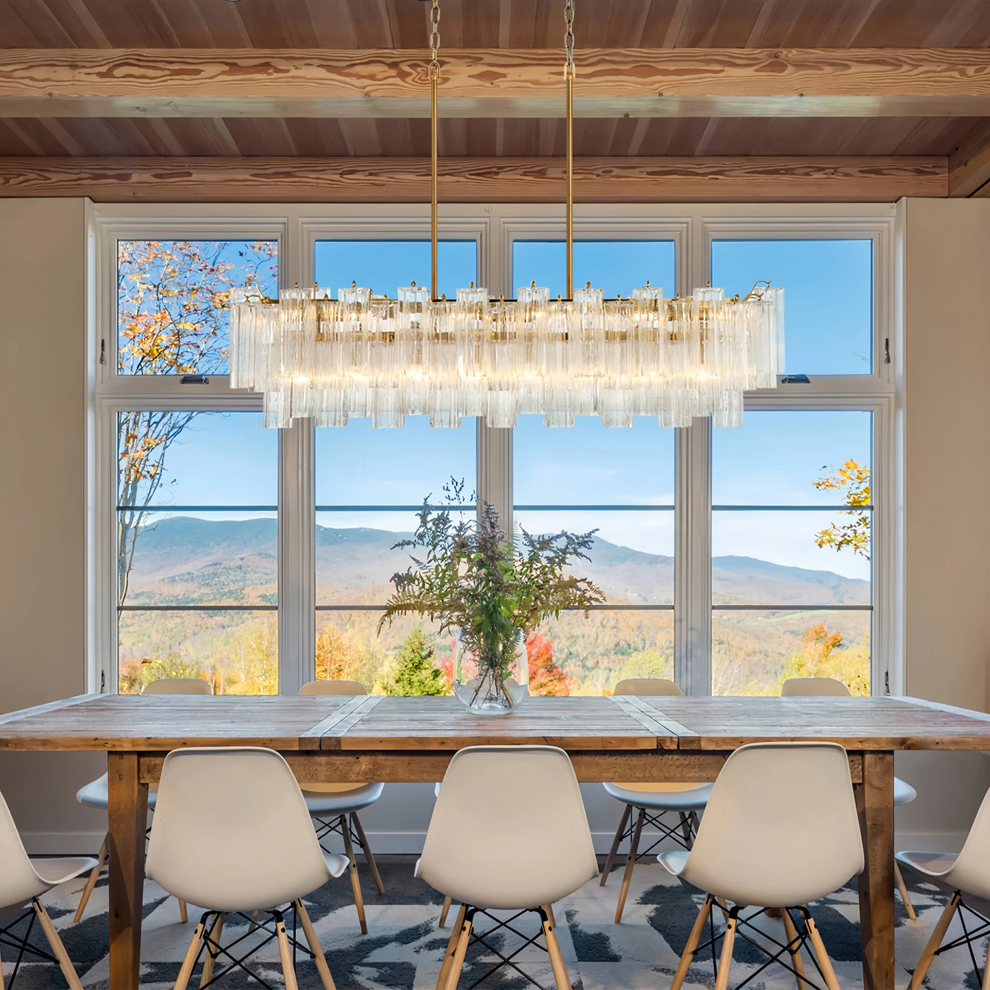 Addis 51'' Modern Linear Chandelier for Dining Room