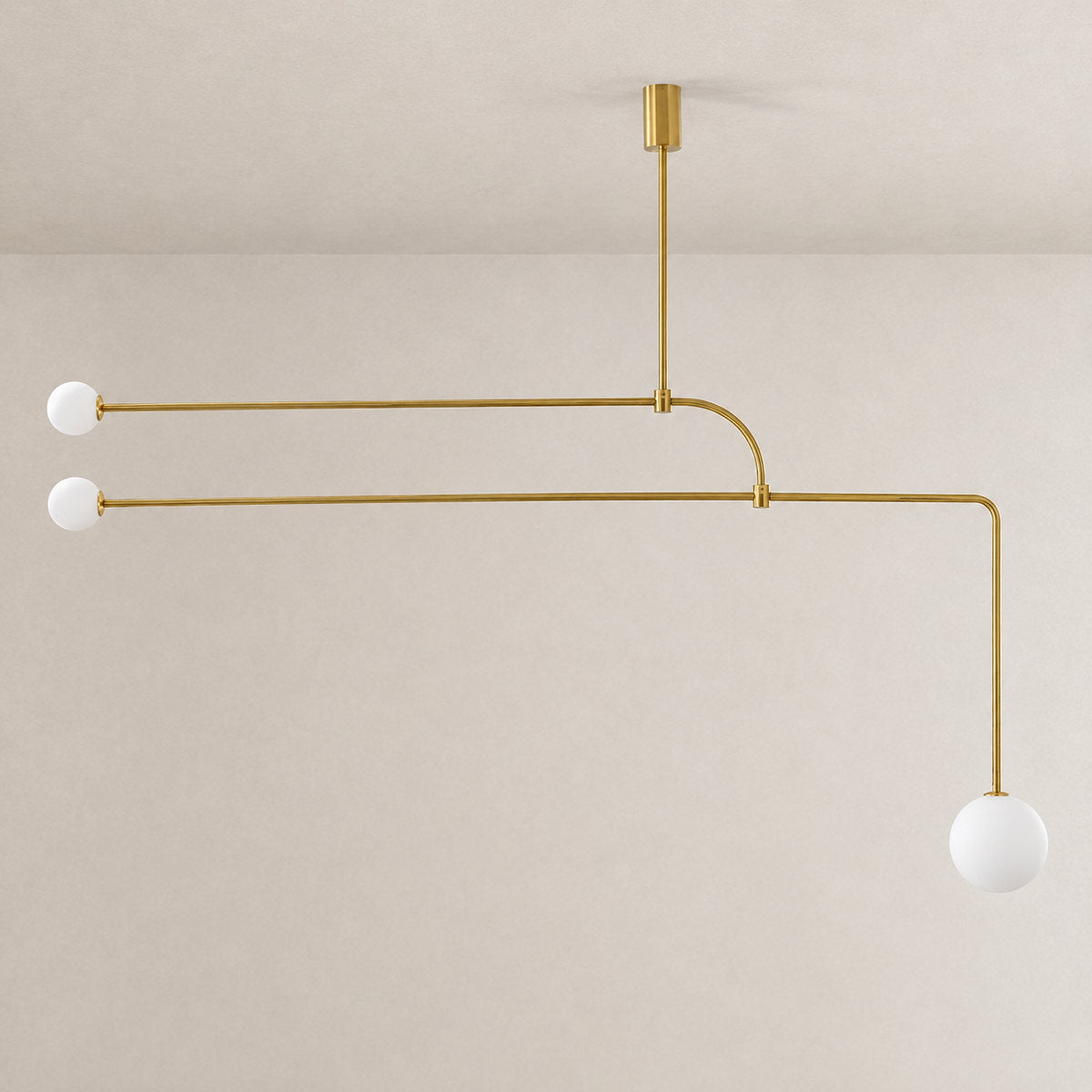 Tricolordeer Curved Metal Arc Sphere Chandelier