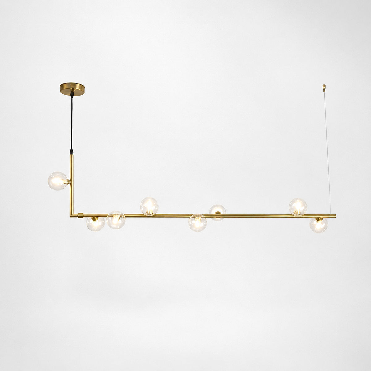Geometric Linear Glass Sphere Chandelier