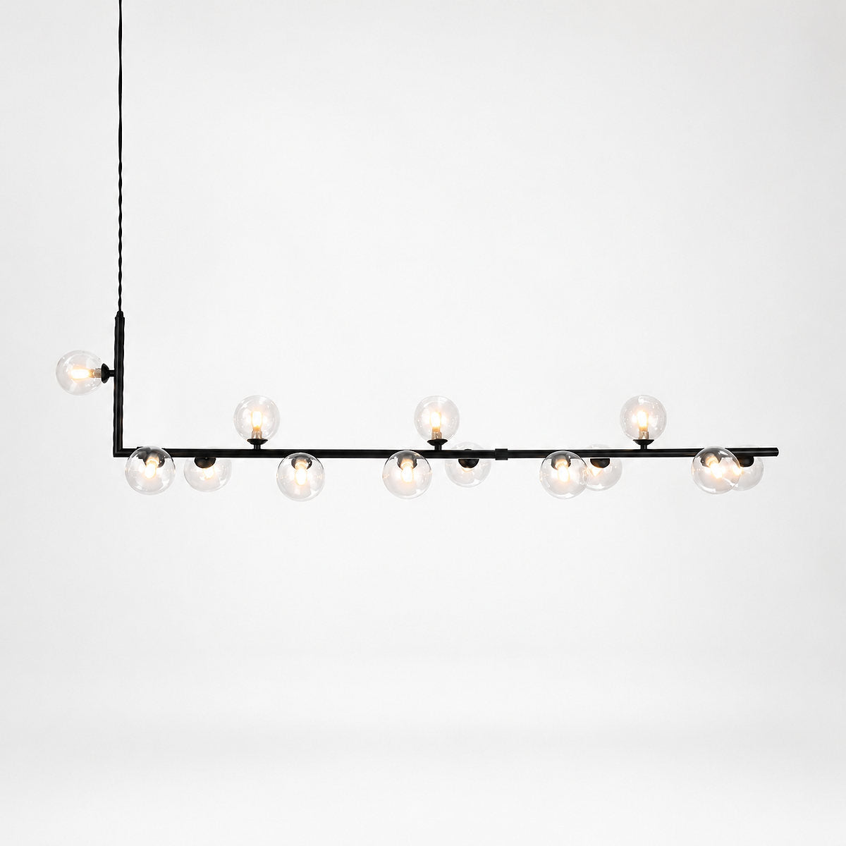 Geometric Linear Glass Sphere Chandelier