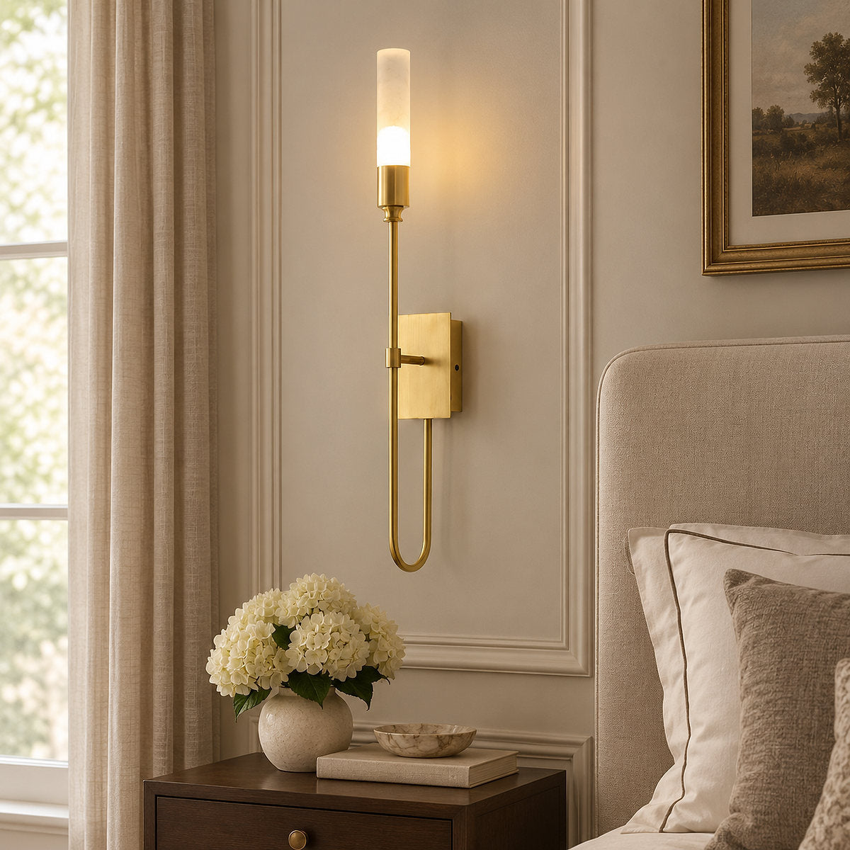 Double Arrow Wall Lamp, 3.9~5.5-Inch x H 23.6-Inch, Antique Brass (brass) for Living Room