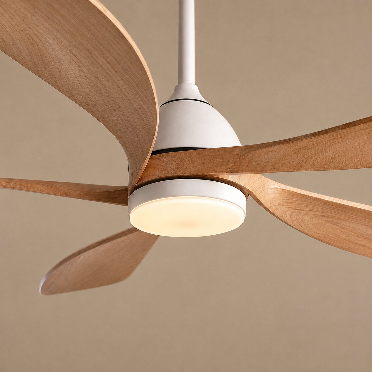 52-Inch Dimmable LED Wood Ceiling Fan