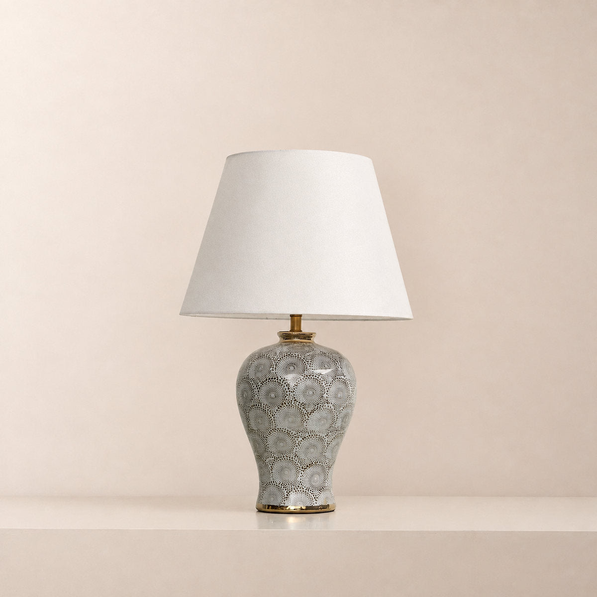 Terracotta Circular Motif Table Lamp