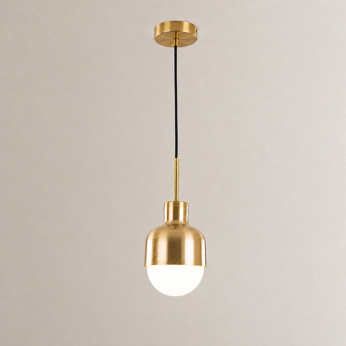 Tricolordeer Copper and White Glass Globe Pendant Light