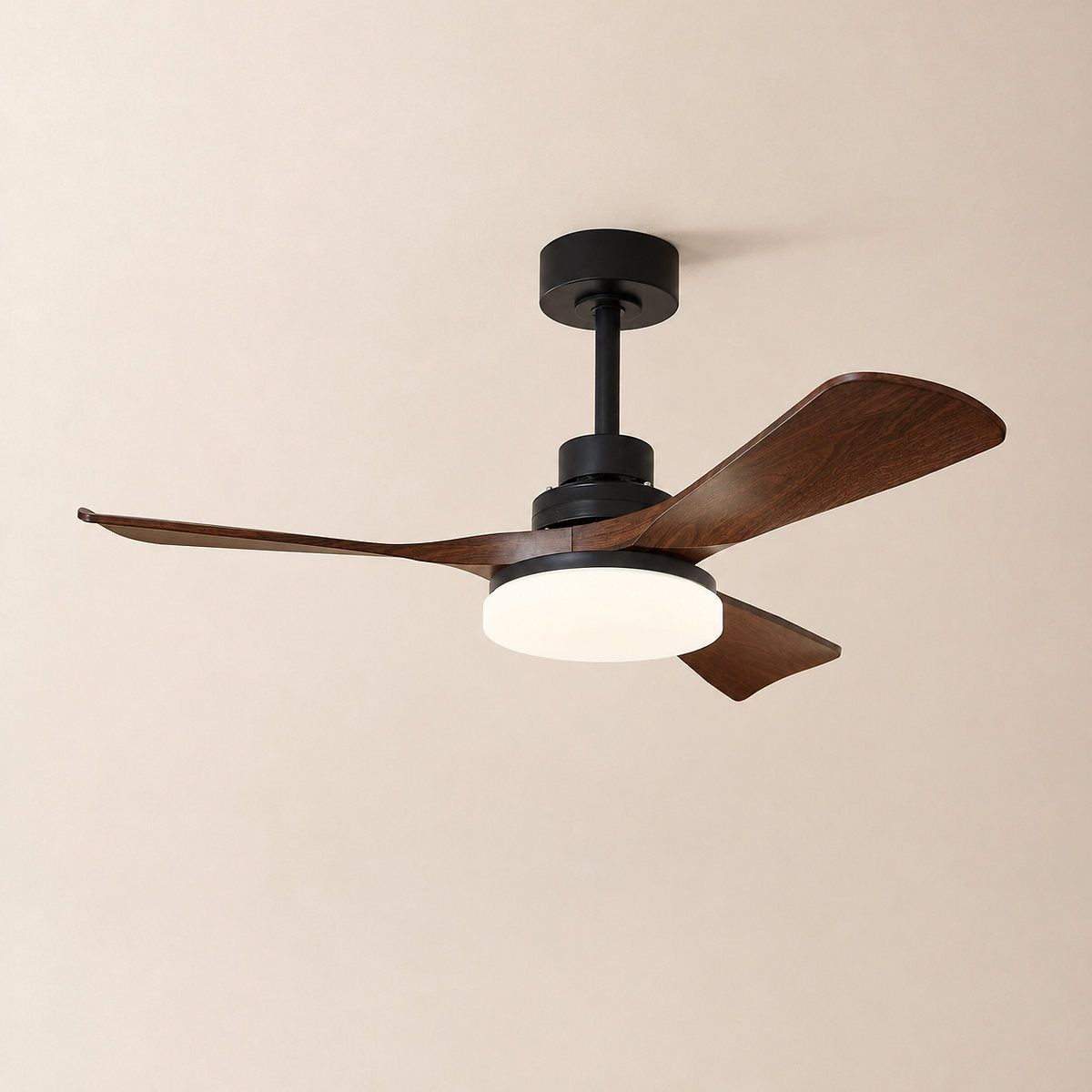 Tricolordeer Contemporary Walnut Ceiling Fan Light