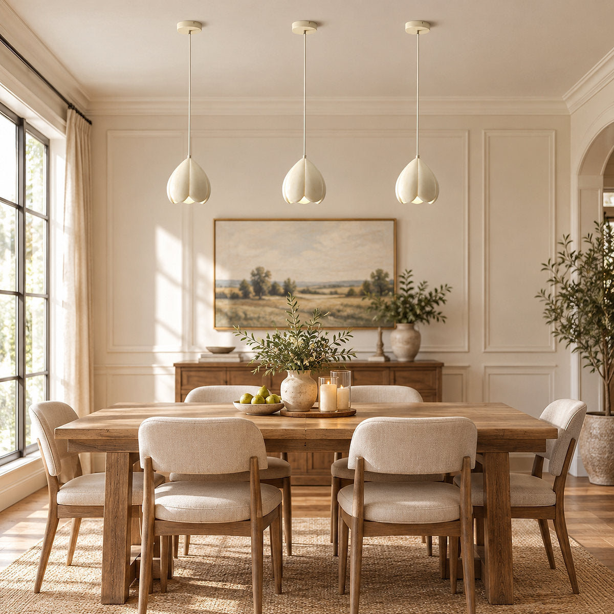 Minimalist Sculptural Resin Pendant Light for Dining Room & Bathroom
