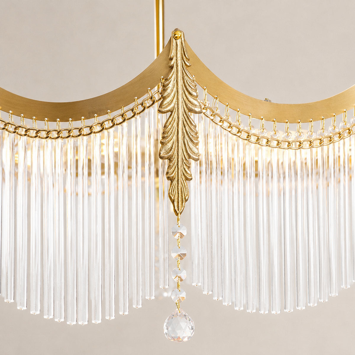 Round Brass Glass 5/8/12-Head Chandelier