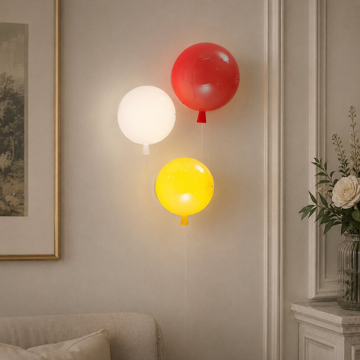 Balloon Dream Wall Lamp, 9.8-Inch, Pink for Living Room