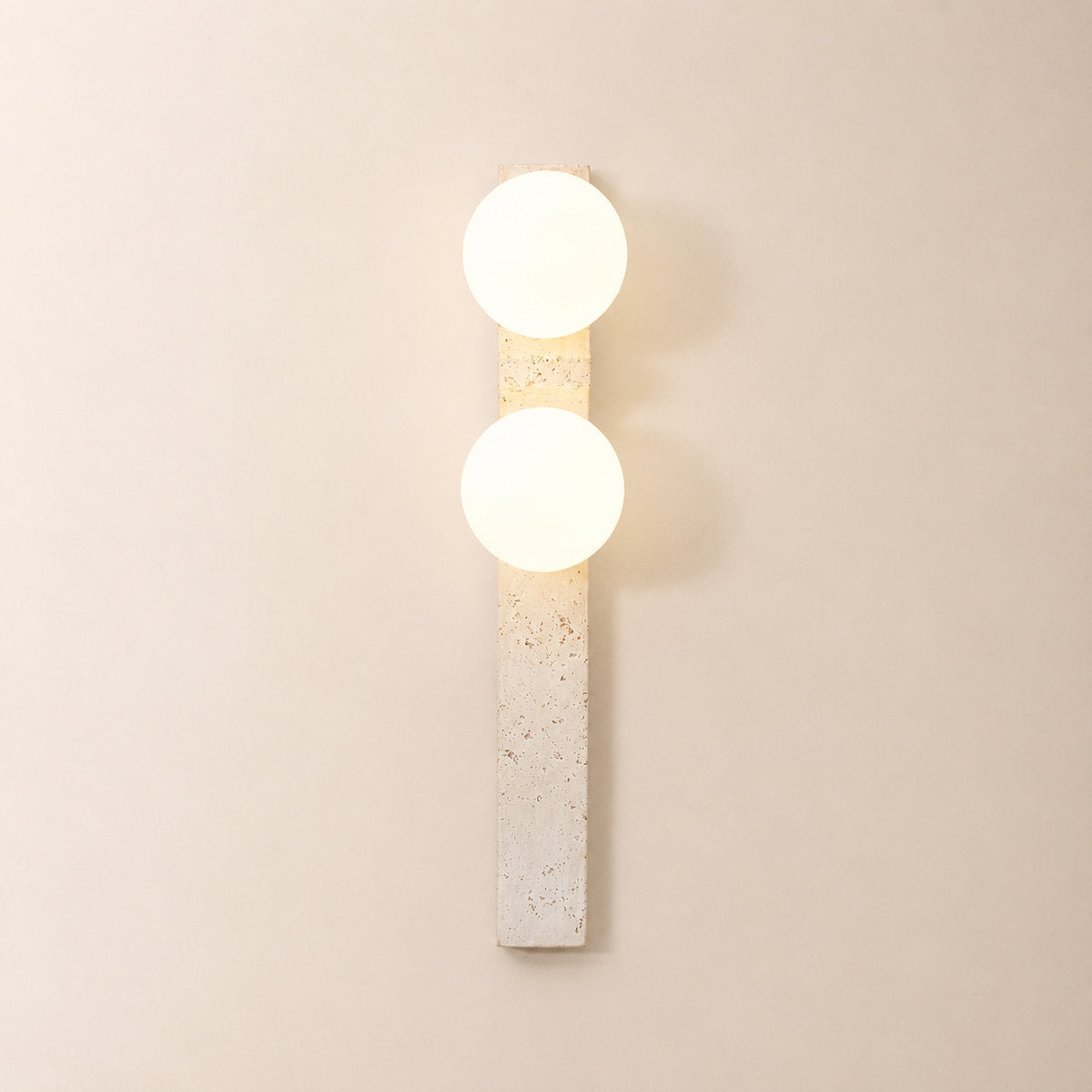 Asymmetrical Travertine Wall Lamp, 2.3-Inch x H 19.7-Inch, Yellow Travertine for Living Room & Dining Room