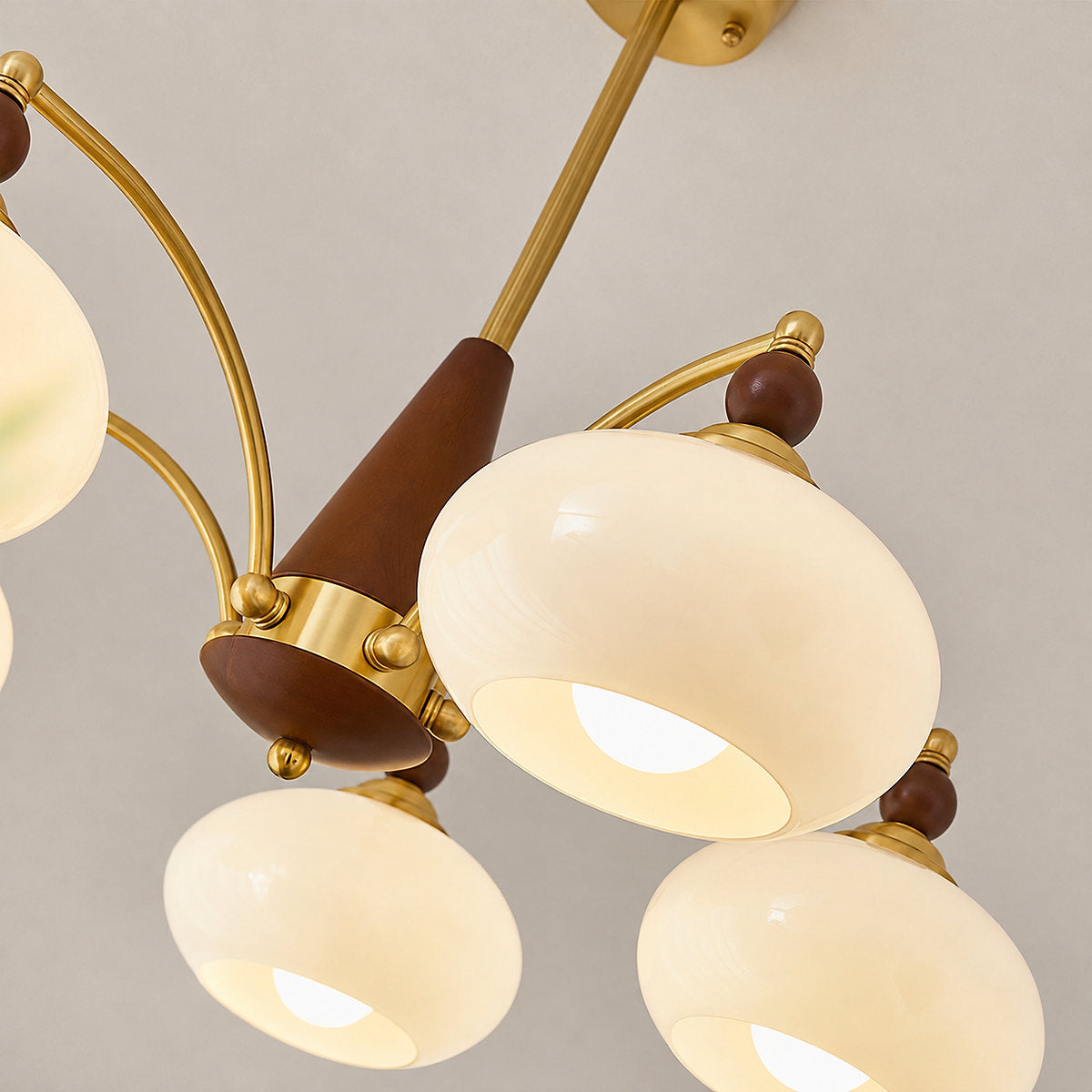Tricolordeer Victorian Inspired Wood and Glass Chandelier