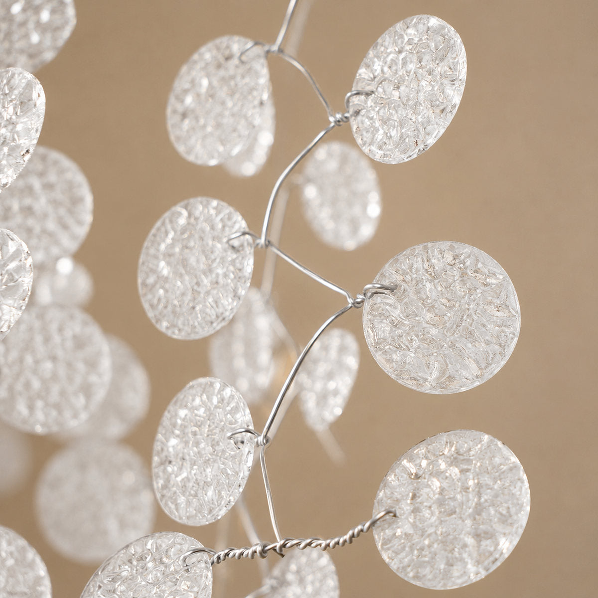 Frosted Glass Disc Branch Ceiling Lamp
