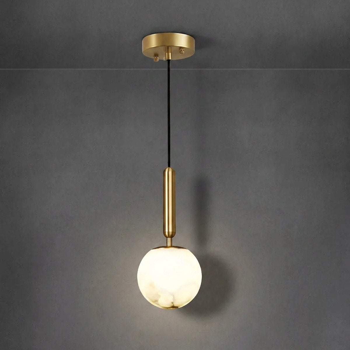 Alabaster Globe Pendant Light Collection for Dining Room & Living Room